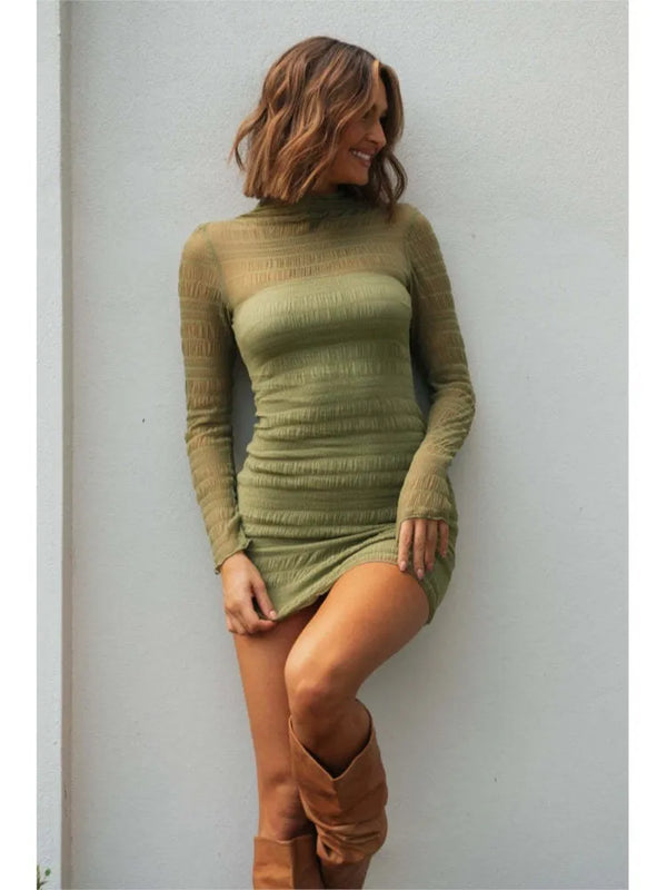 Valentina™ - Vestido Verde Ajustado Transparente