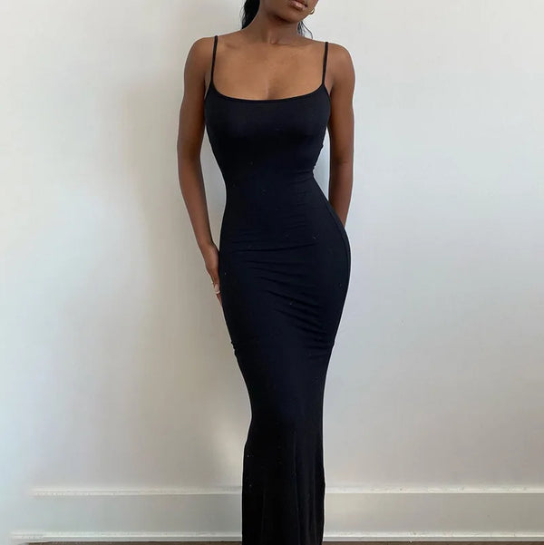 Sofía™ - Vestido Satinado Maxi Sin Espalda