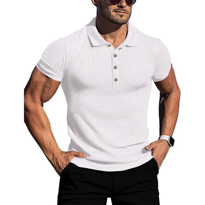 Laurence™ - Camiseta polo muscle fit para homem